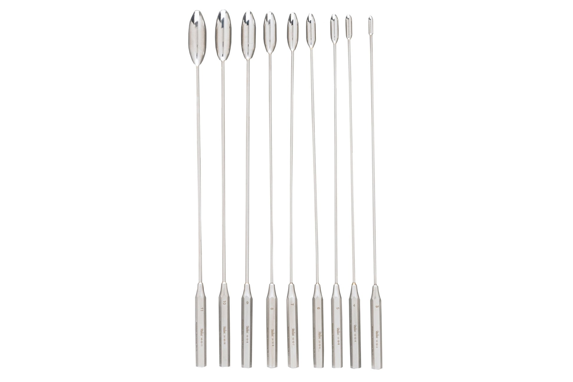 Bakes gall duct dilator set of 9 in case sizes 3 to 11mm