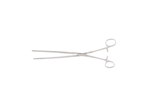 Kocher atraumatic intestinal forceps with straight serrated jaws