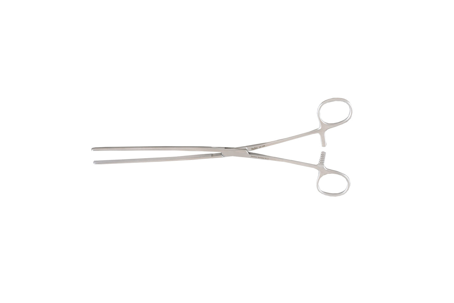 Mayo-Robson intestinal forceps with straight serrated jaws