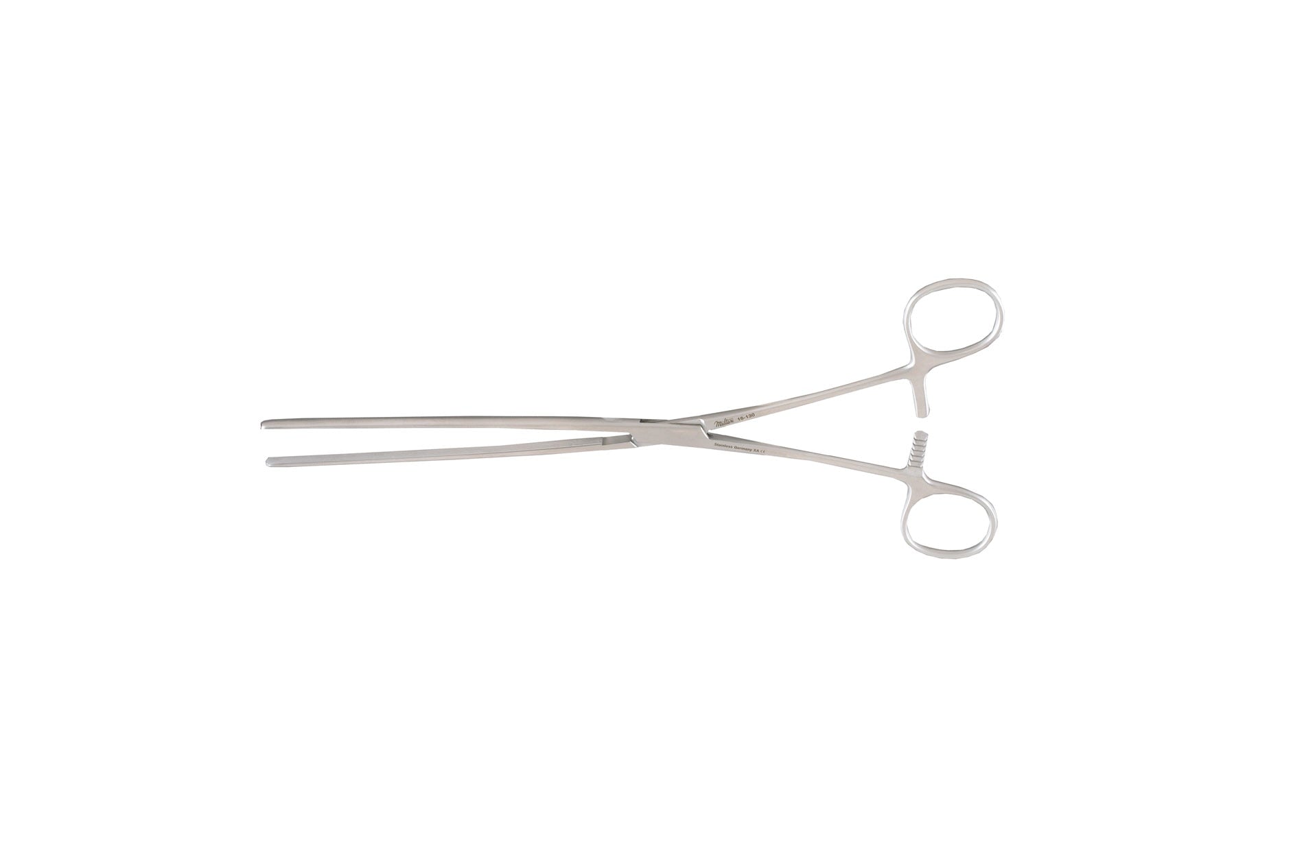 Mayo-Robson intestinal forceps with straight serrated jaws
