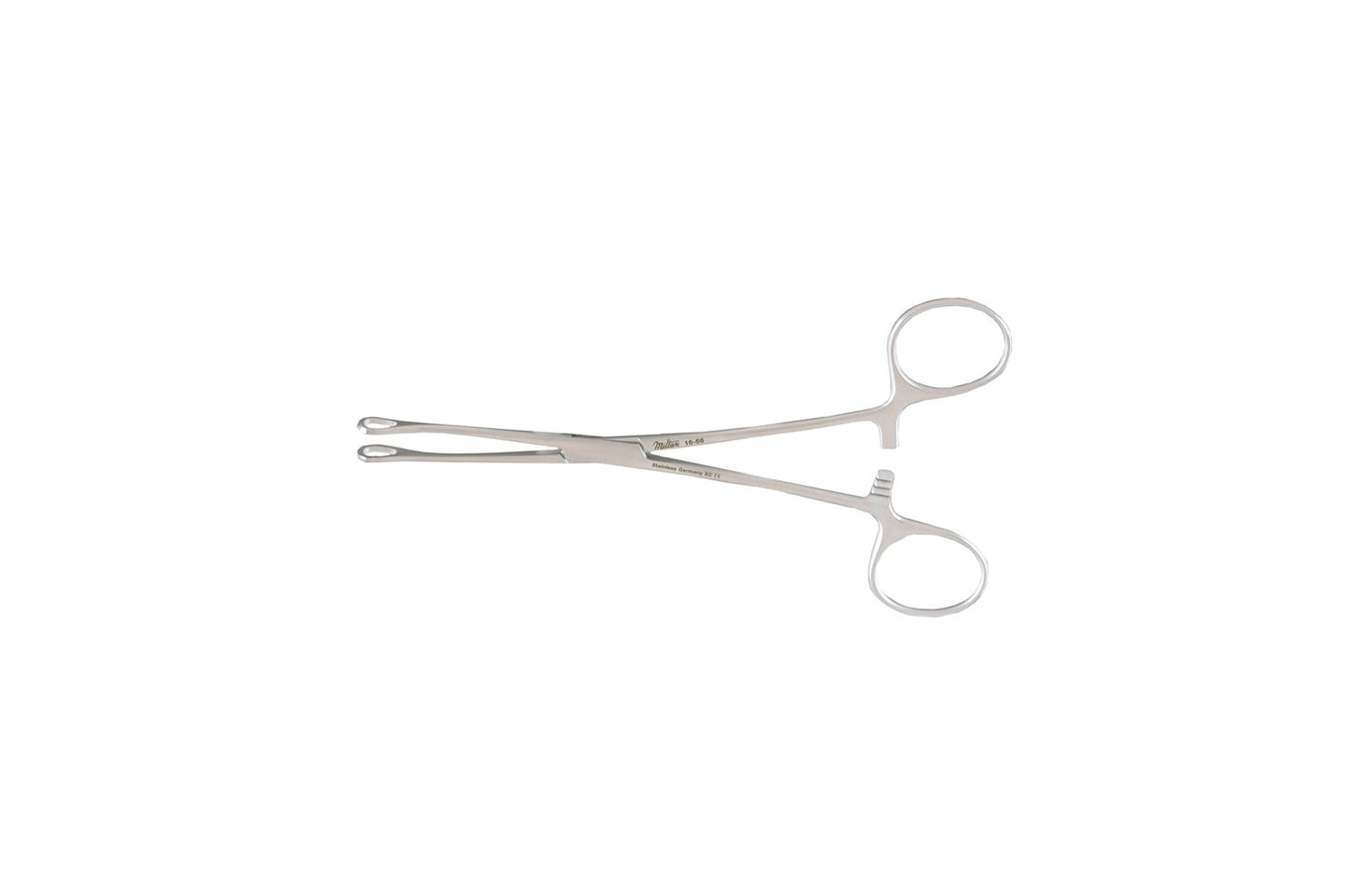 Williams intestinal forceps with atraumatic serrated jaws