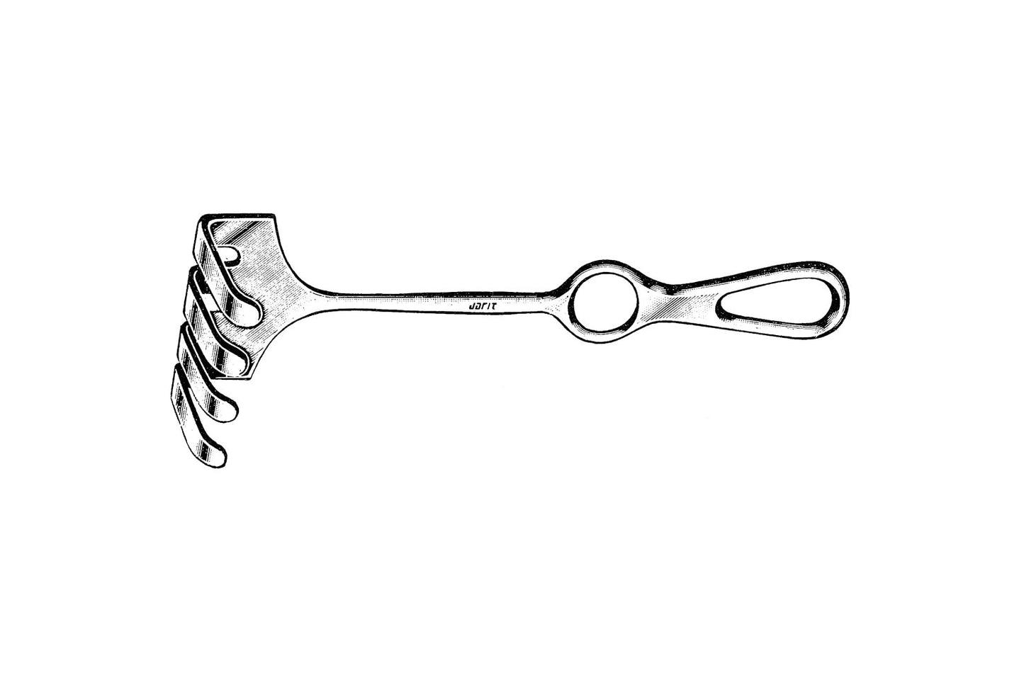 Ollier blunt 4-tooth retractor, 22.5cm