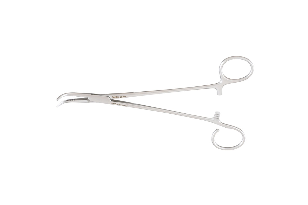 Sawtell tonsil forceps 19cm strong curved