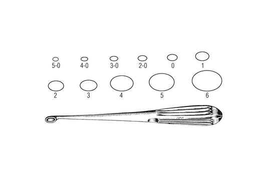 Bruns bone curette 23cm with knurled handle
