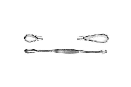 Volkmann bone curette 17cm with knurled handle