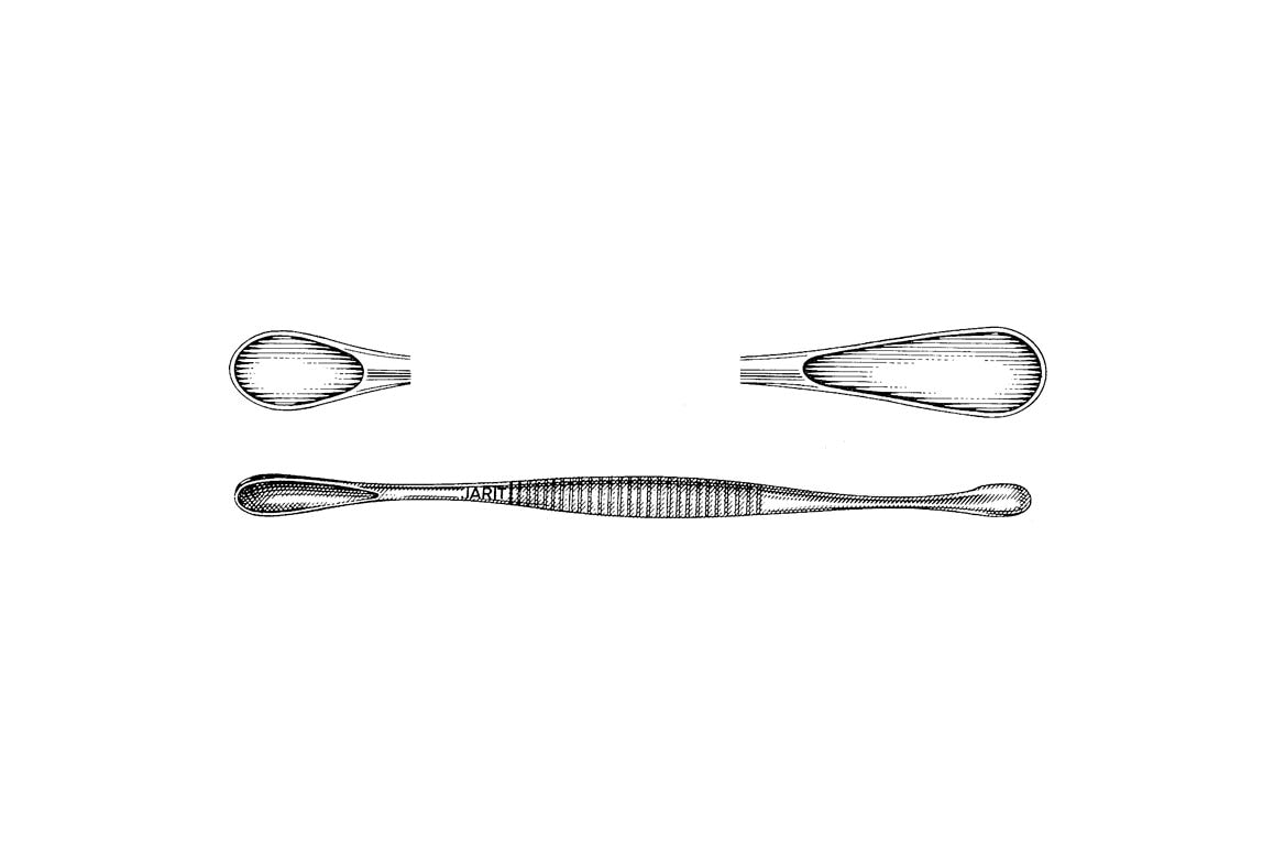 Volkmann bone curette 17cm with knurled handle