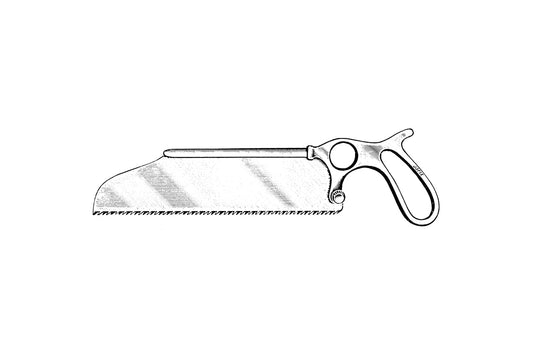 Satterlee amputation saw 31 cm with pistol-grip handle