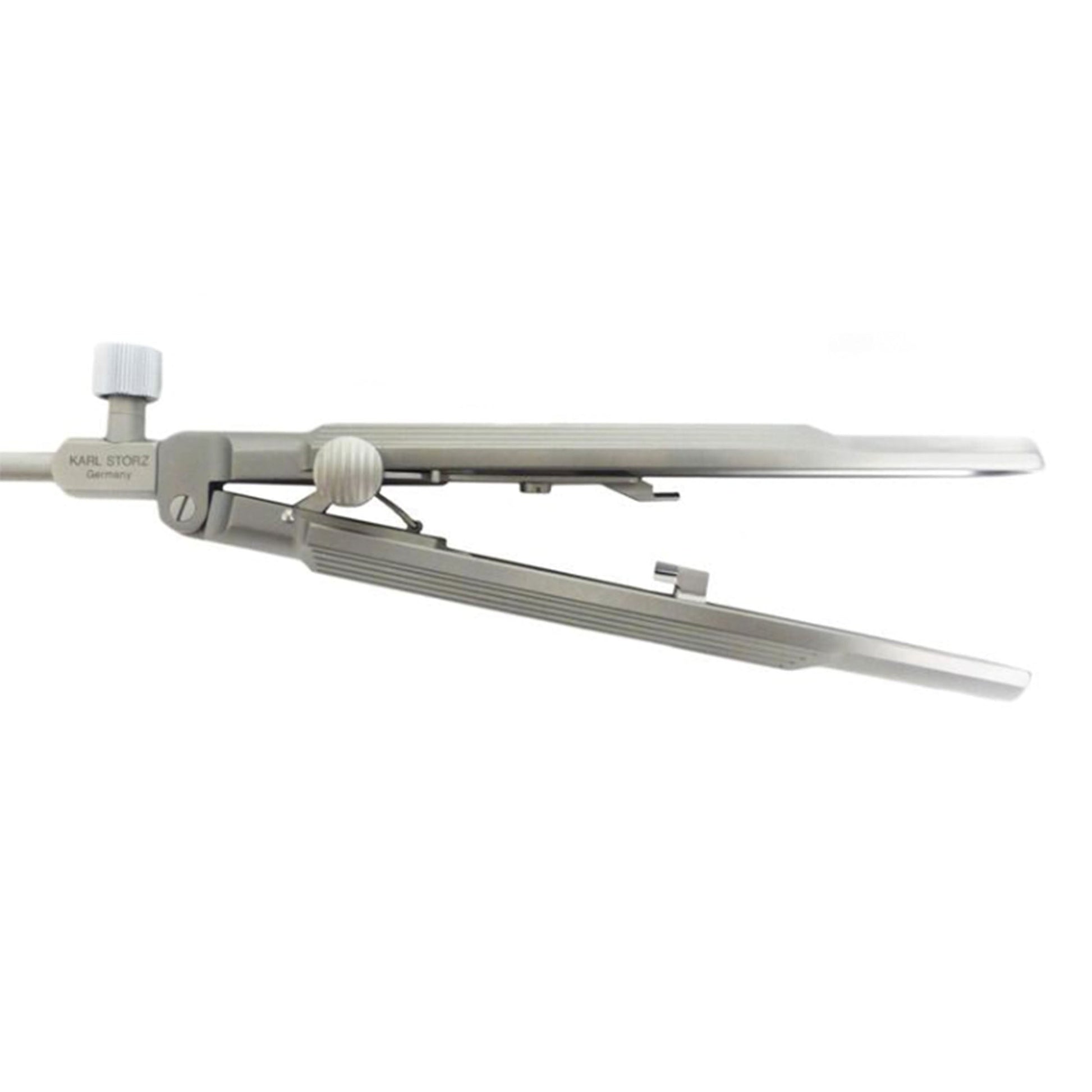 Storz Swolin Needle Holder, Convex/Concave, F/4.0 Suture with Ratchet