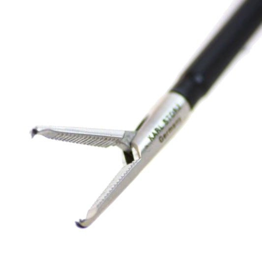 Storz Traumatic Grasping Forceps w/ Ratchet, 5mm x 36cm