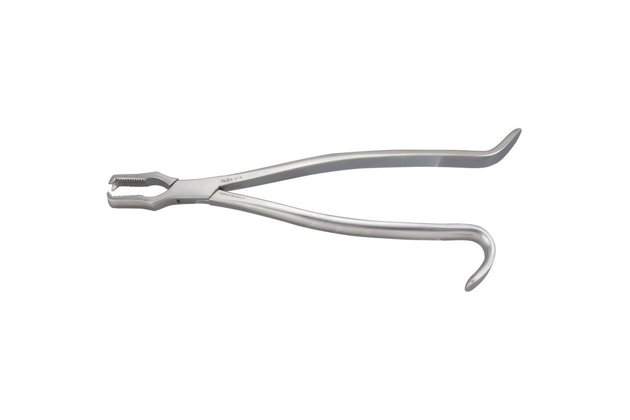 Bircher-Ganske curved bone holding forceps, 20cm