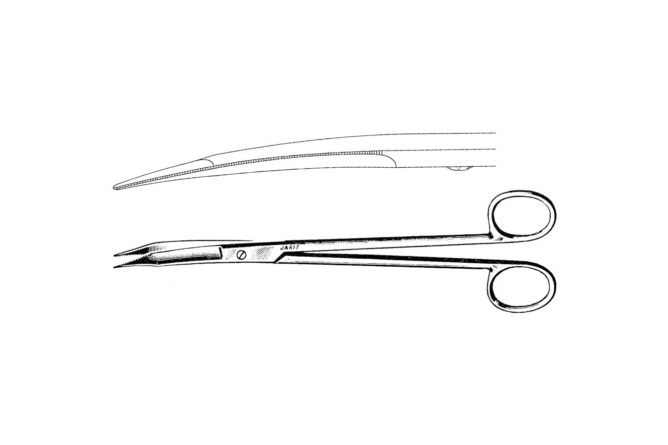 Martin cartilage scissors curved serrated 20 cm