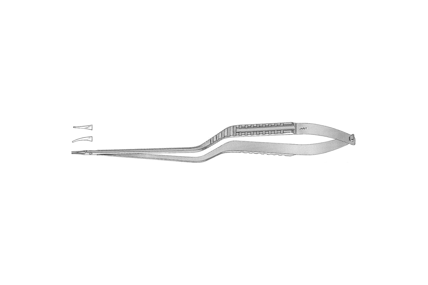 Yasargil bayonet-shaped needle holder with straight jaw