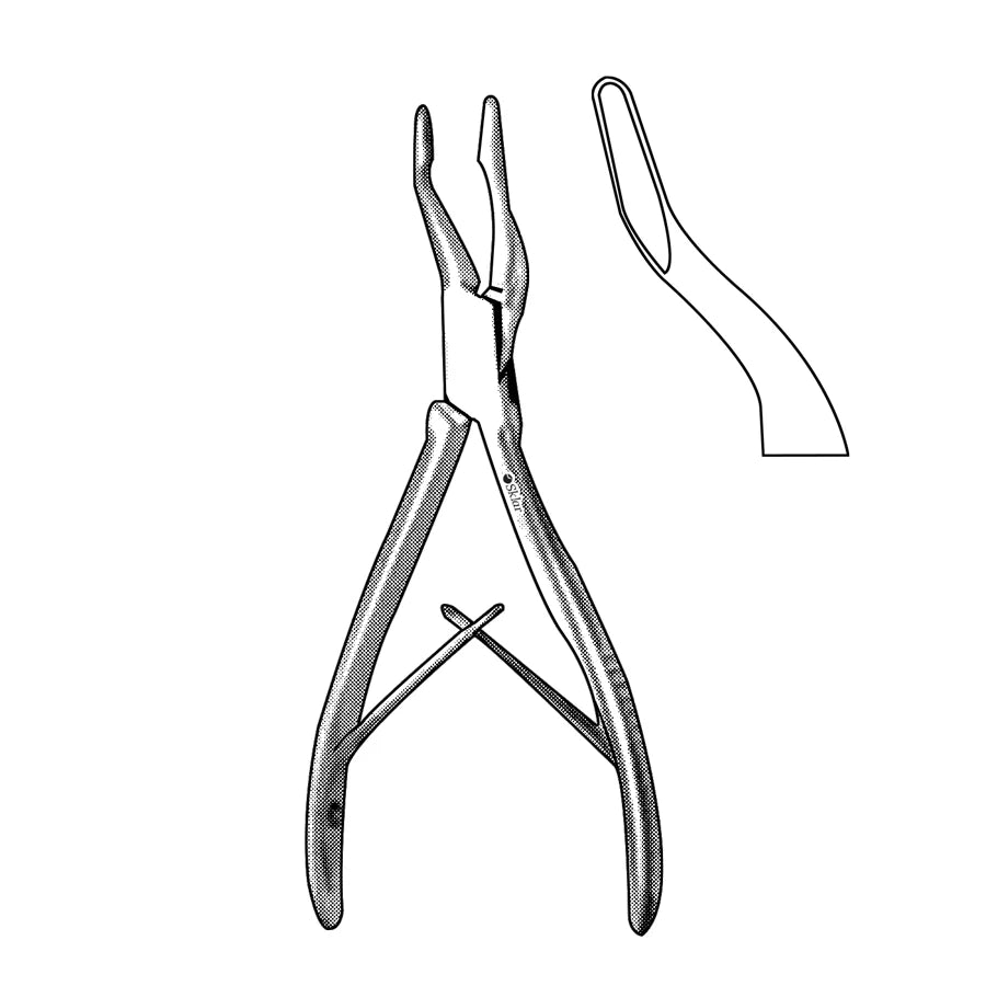 Jansen bone rongeur with curved jaws, 17 cm