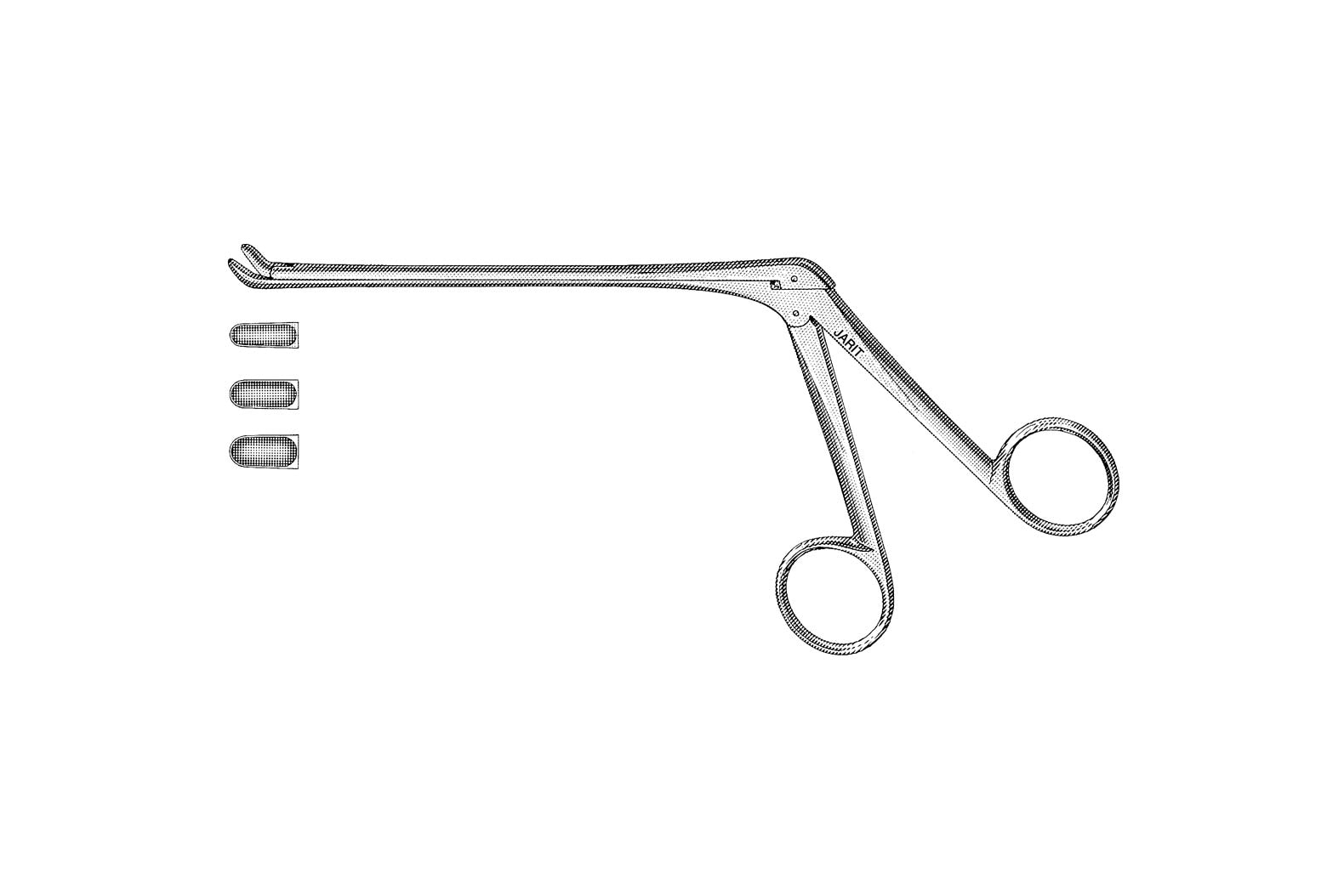 Peapod rongeur 14cm with 2x6mm up-angled bite and finger ring handle