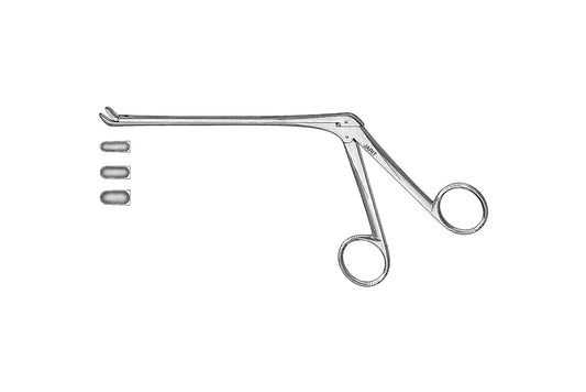Peapod rongeur 14cm with 2x6mm up-angled bite and finger ring handle