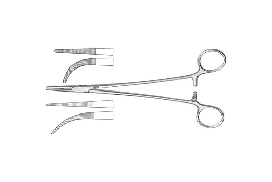 Overholt-Mixter hemostatic forceps with right-angle jaws, 21.5 cm