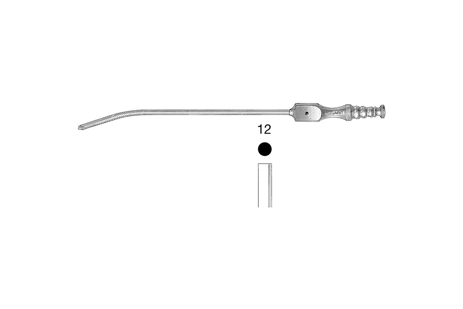 Adson aspirating suction tube 21cm with 4mm diameter