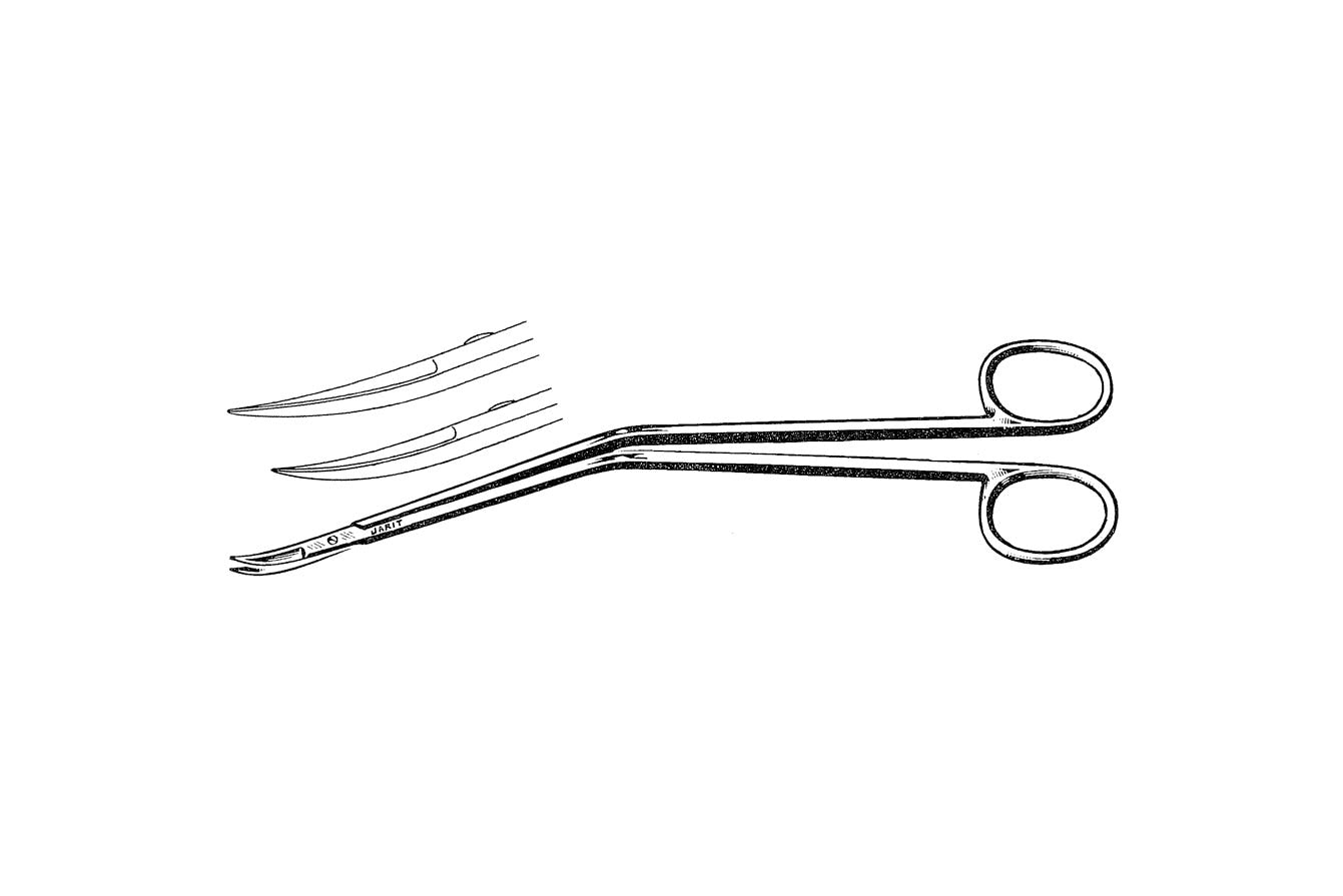 Olivecrona toothed trigeminal scissors, 23 cm