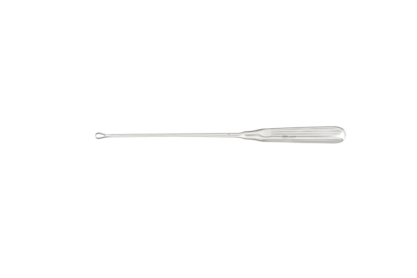Sims uterine curette, blunt flexible tip, 28cm