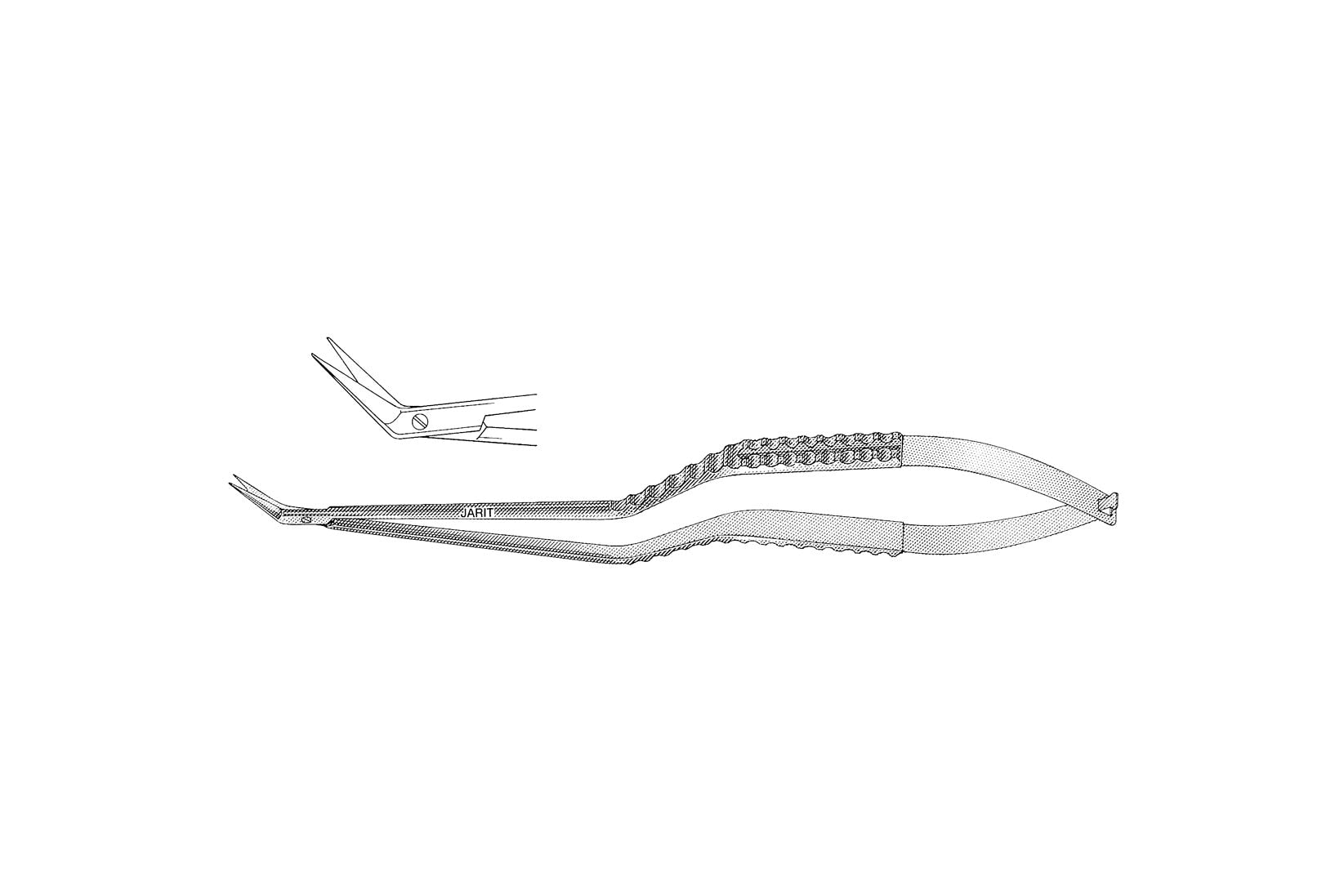 Yasargil bayonet-shaped scissor 200mm curved down