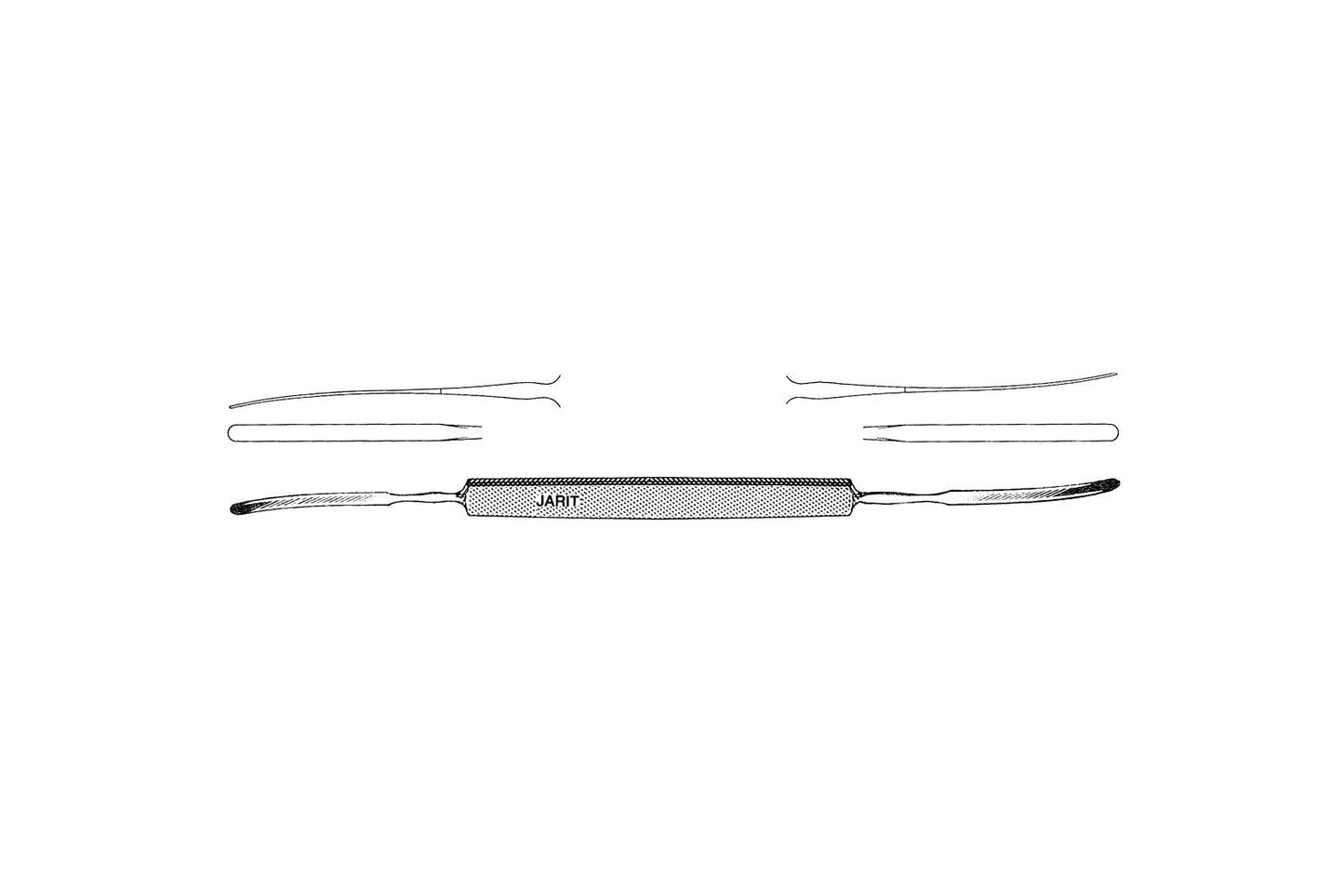 Wheeler double-end spatula with lightly curved tips