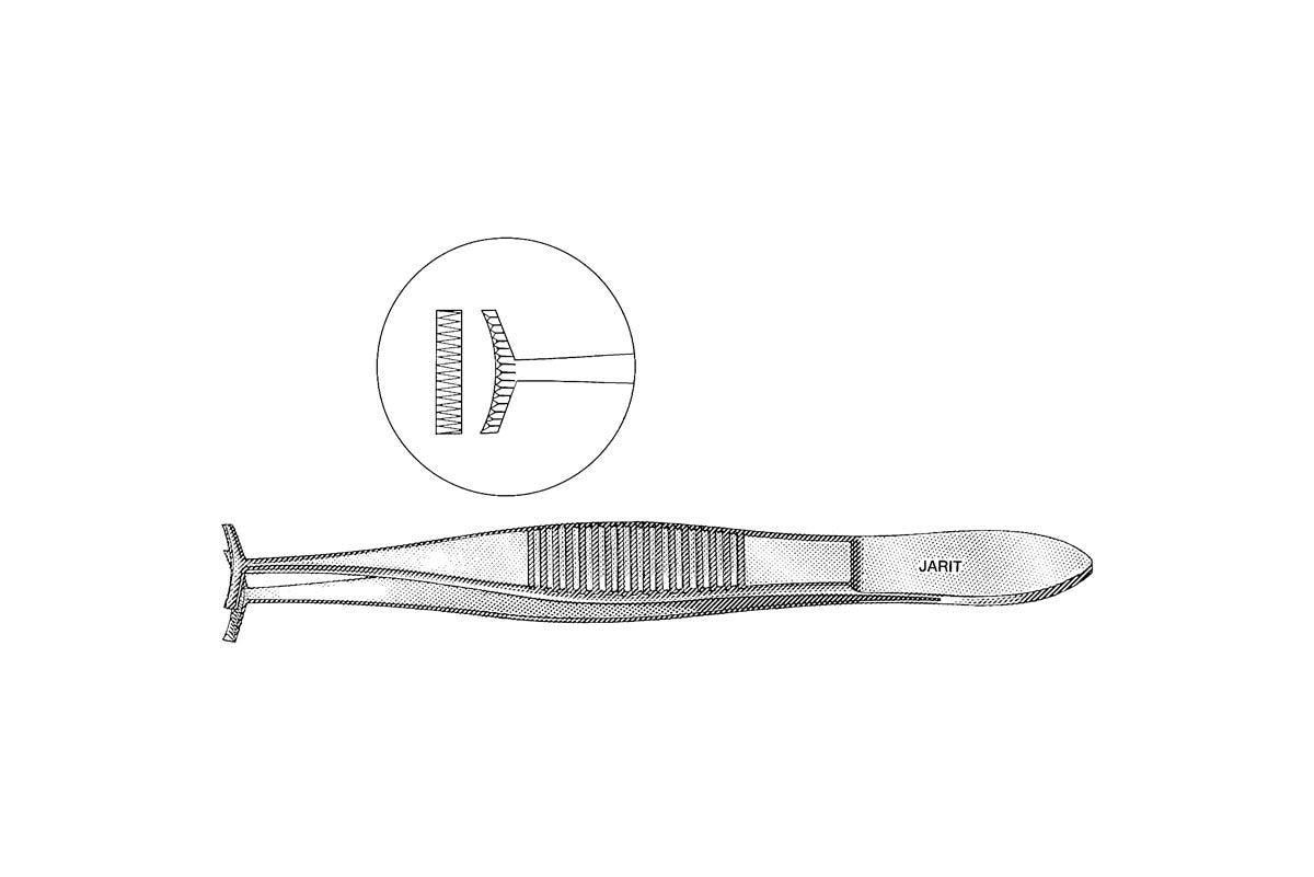 Green fixation forceps without lock 10cm