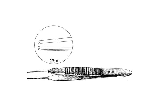 Bonn forceps short handle 1x2 teeth 0.12mm with tying platform