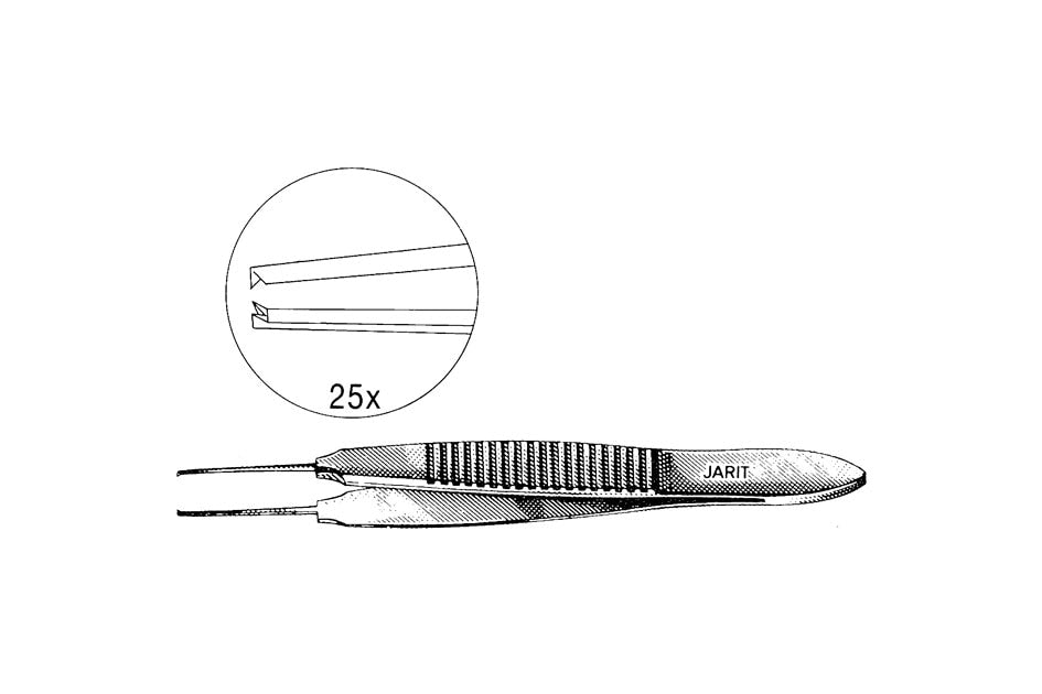 Titanium Bonn forceps short handle 1x2 teeth 0.12mm with tying platform