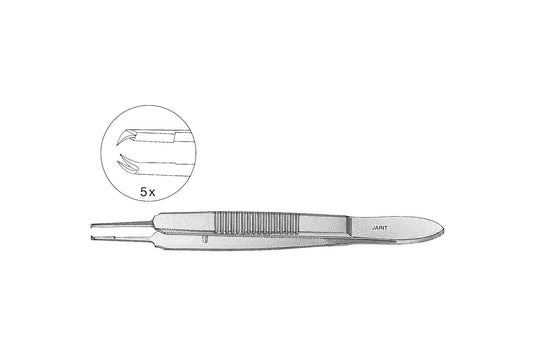 Castroviejo angled suturing forceps with fine tip