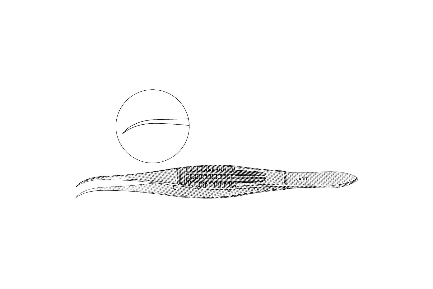 Overholt forceps, fine, 21.5cm, Fig. 0