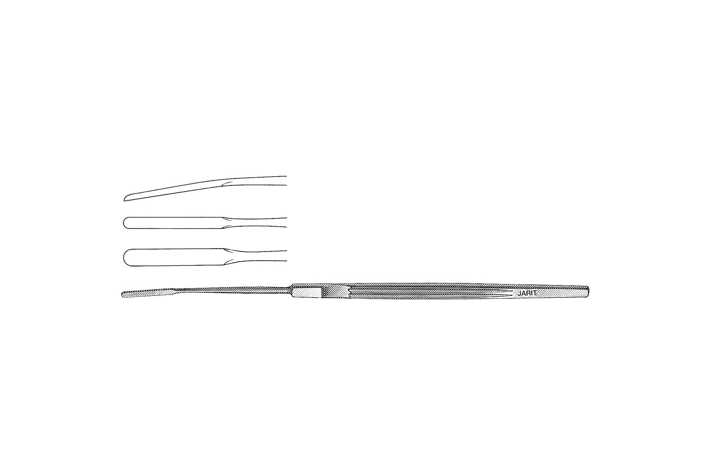 Lempert straight elevator, 2mm tip, 16cm
