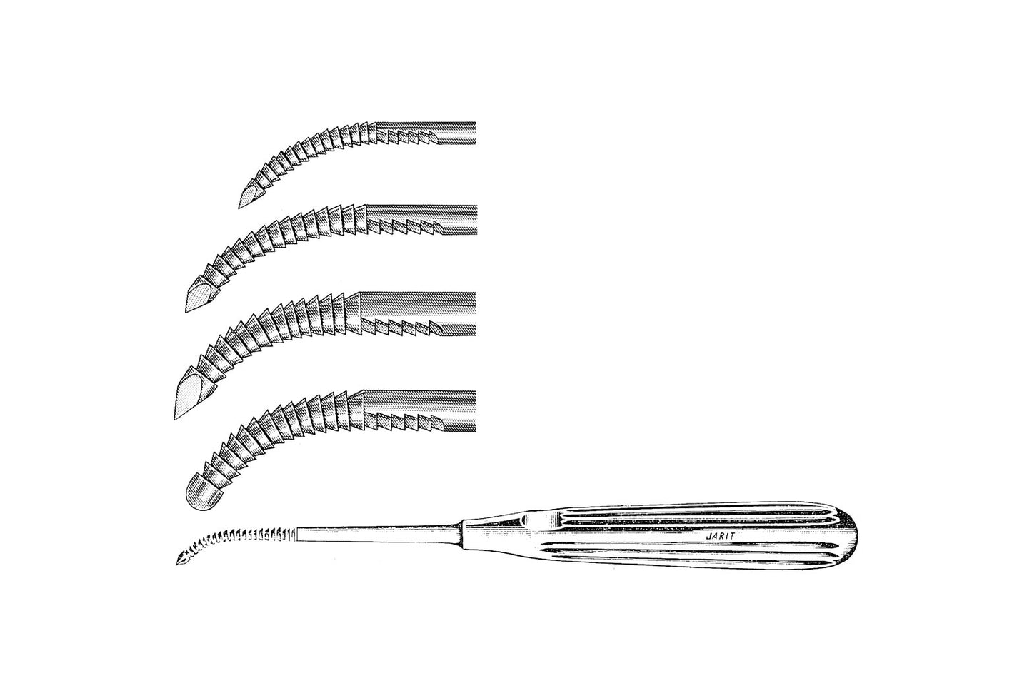 Wiener antrum rasp 19cm blunt surgical instrument