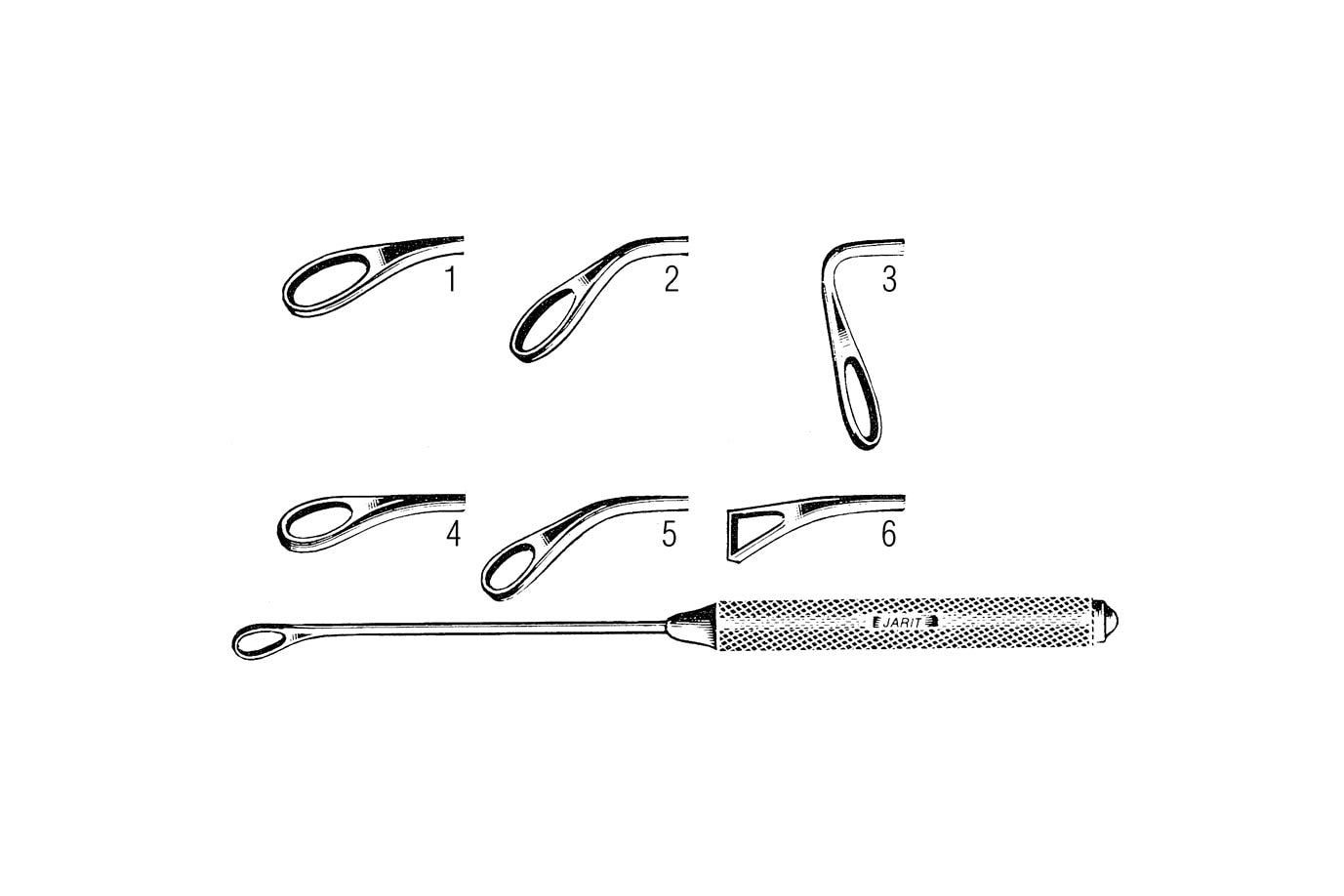 Oval antrum curette Fig. 3, 20cm with 9mm cup