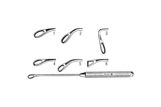 Oval antrum curette Fig. 3, 20cm with 9mm cup