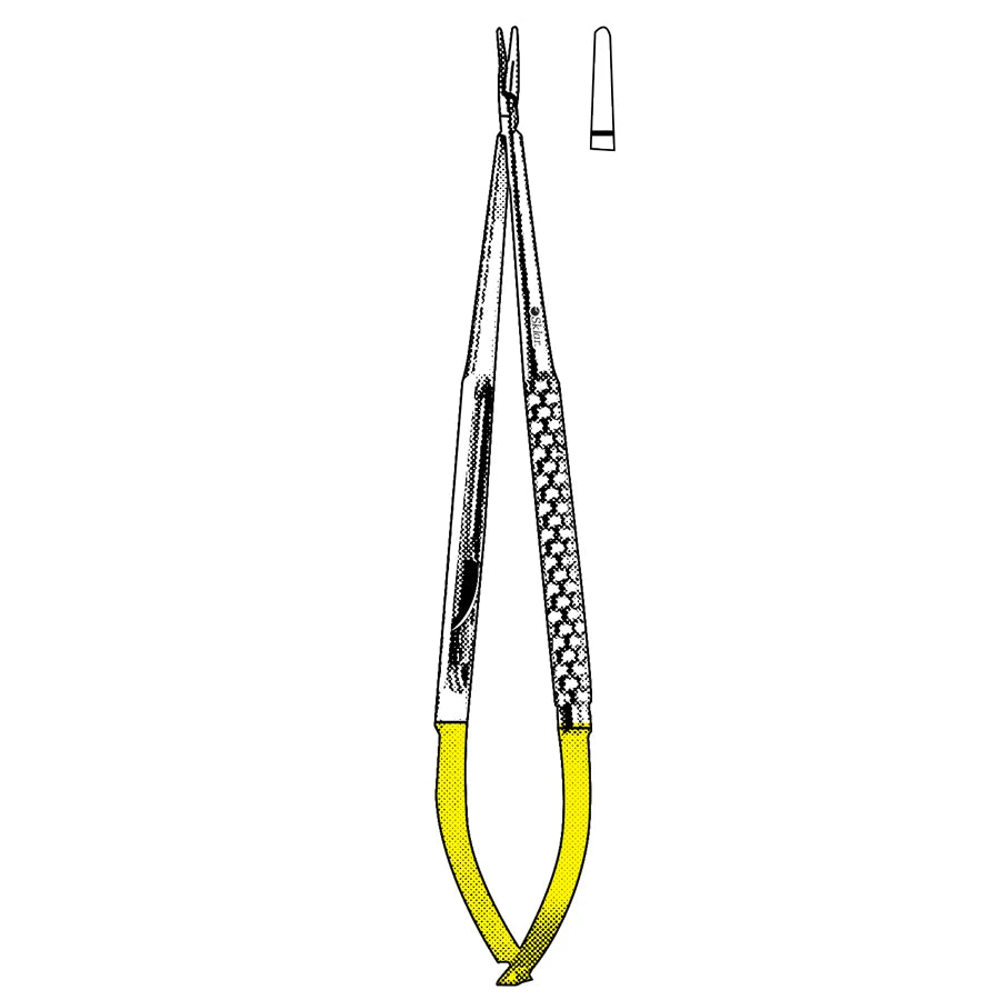 Titanium needle holder straight with catch