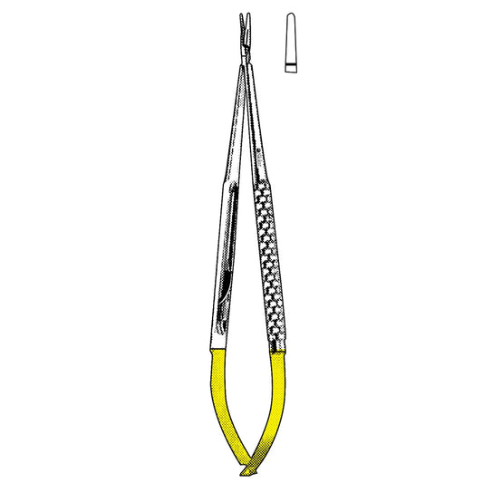 Titanium needle holder straight with catch