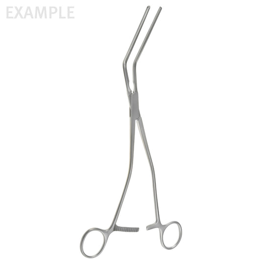 The Hayes Anterior Resection Clamp has a 90° jaw and a shaft measures 9 3/4 in