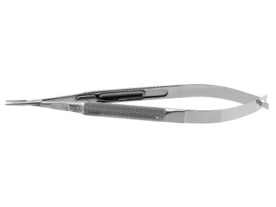 6" Micro Needle Holders 10mm handle 0.4mm tips straight w/ lock