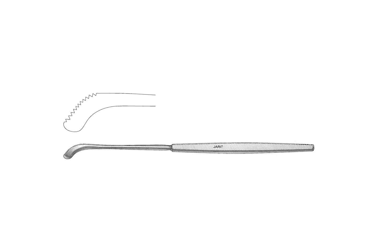 Carpenter tonsil knife 24cm with curved blade
