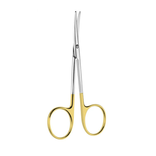 4 1/2" Strabismus Scissors, GG, Curved, One Blade Serrated