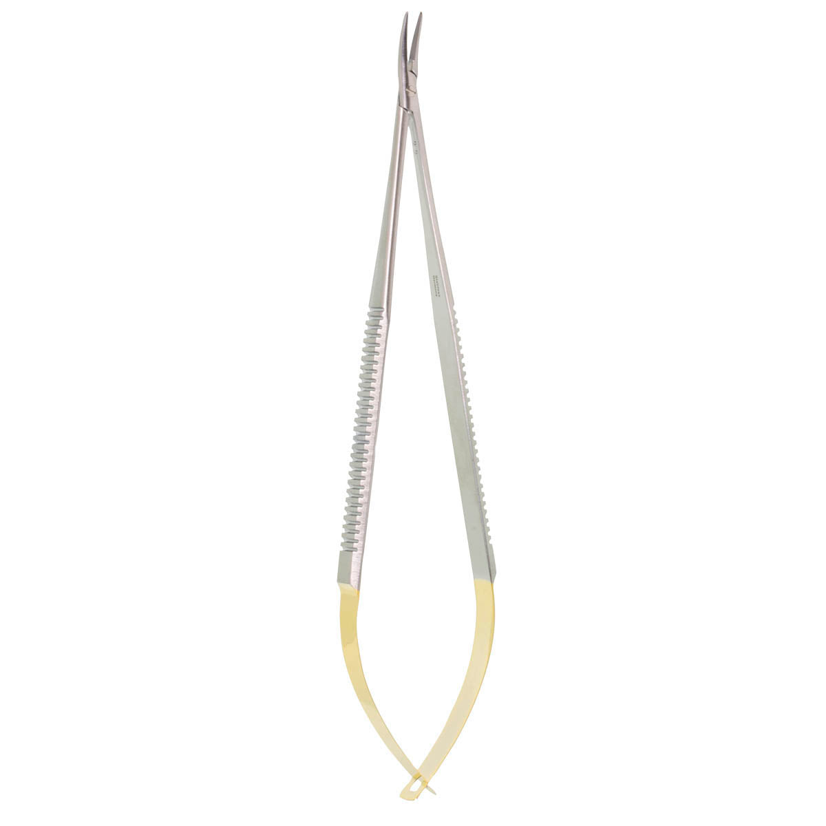 7" Castroviejo GG Needle Holder, curved serrated, no lock.