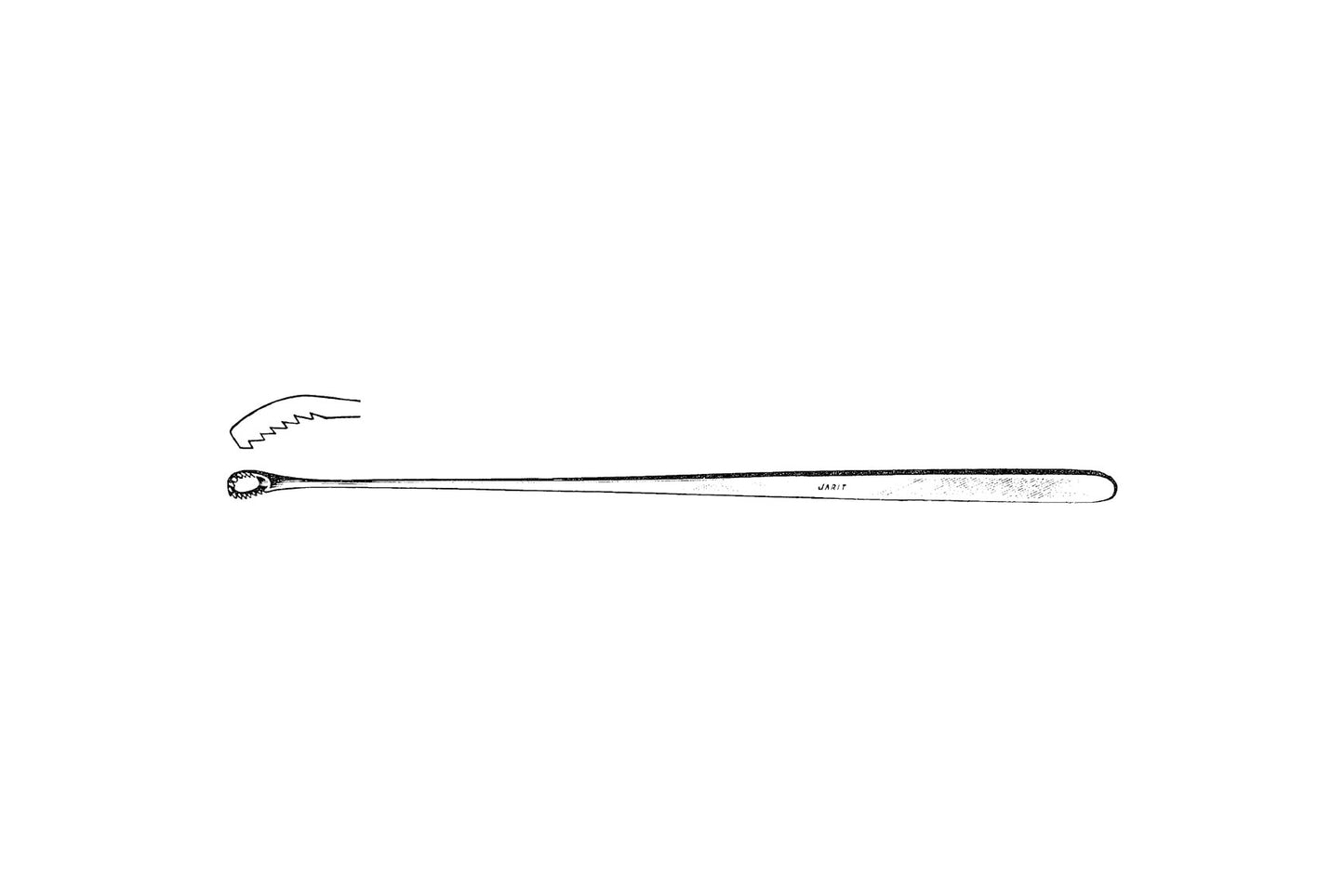 Recamier uterine curette, sharp rigid tip, 31cm