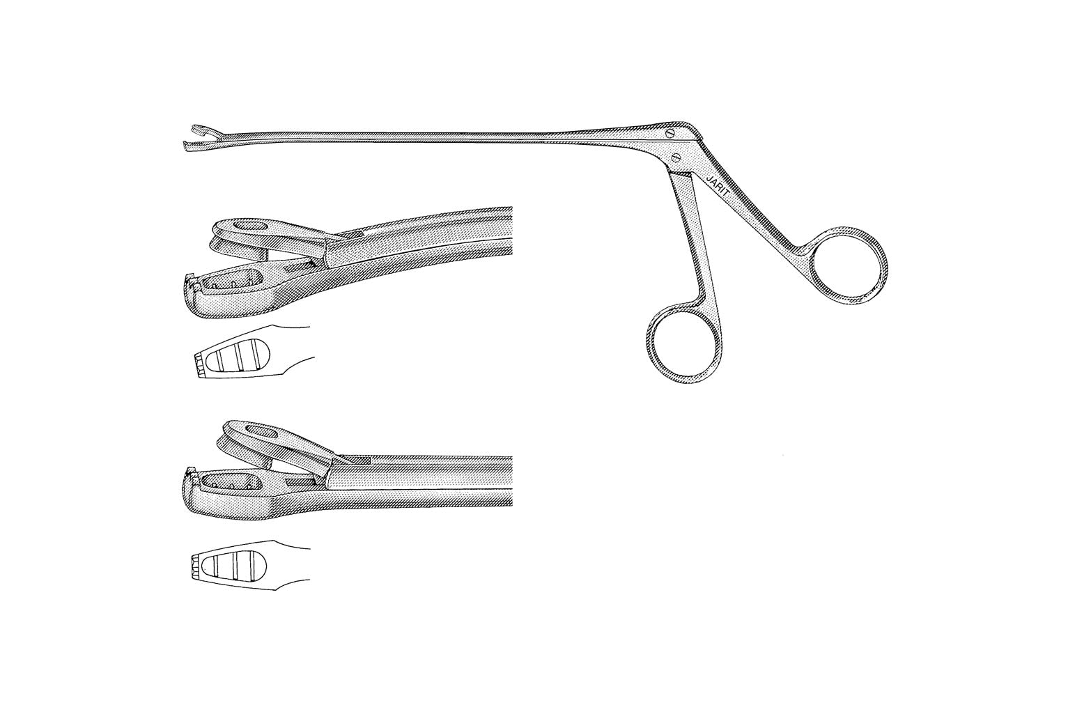Wittner curved biopsy forceps 23cm with 4x8mm jaws