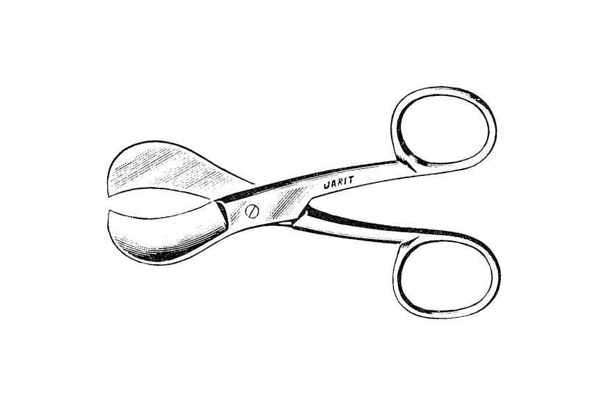 Collin umbilical cord clamp 9cm with serrated jaws