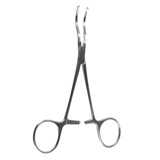 5 1/4" Cooley Pediatric Clamp, Angled Shanks, Straight Jaw