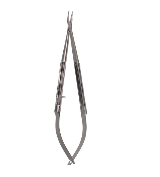 6" Micro Needle Holders 10mm handle 0.4mm tips curved w/o lock