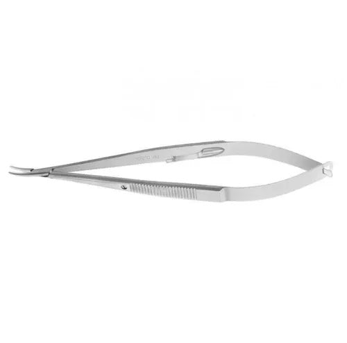 6" Micro Needle Holders 8mm handle 0.4mm tips curved w/ lock