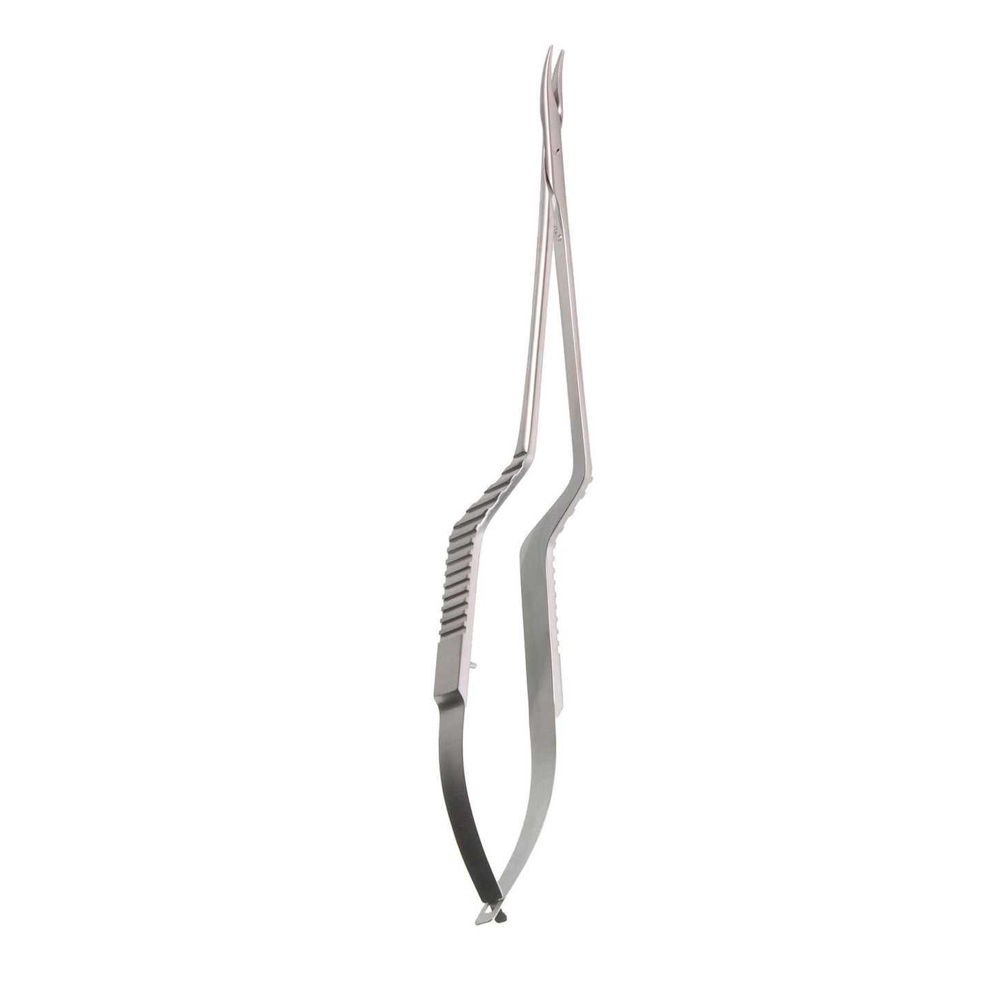 Jacobson Bayonet Needle Holder – Flat Handle, Curved Jaw
