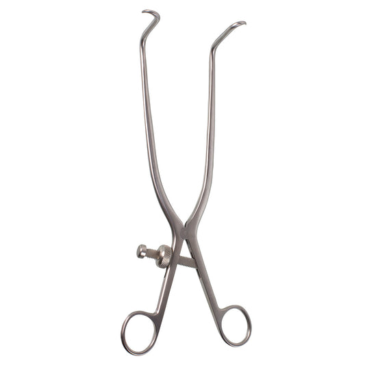 depth B-Z Retractor: 90° angle, 2" deep, 5" spread.