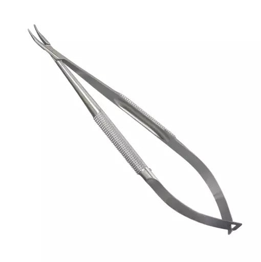 7" Micro Needle Holders 10mm handle 0.5mm tip curved w/o lock
